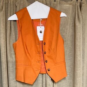 Commense Vibrant Orange Vest with Spare Button